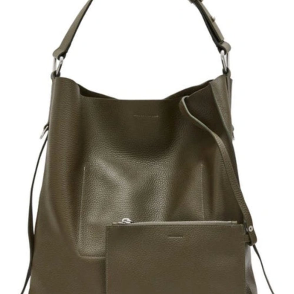 All Saints Captain Leather Tote - Green